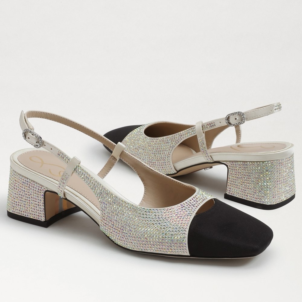 SAM EDELMAN TARRA GLITZ SLINGBACK HEELS BNWOT